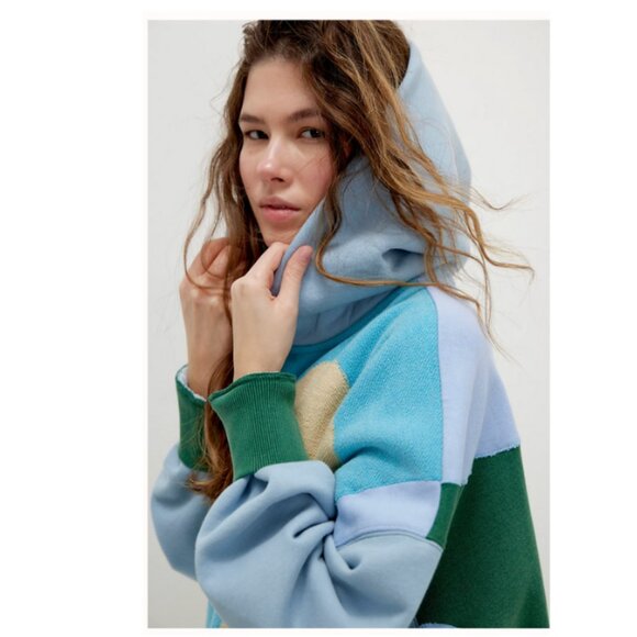 NWT Free People Clover Sweatshirt in Green Combo - XS - Picture 4 of 4